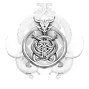 Lithuanian coat of arms with viking runes and snakes tattoo design idea