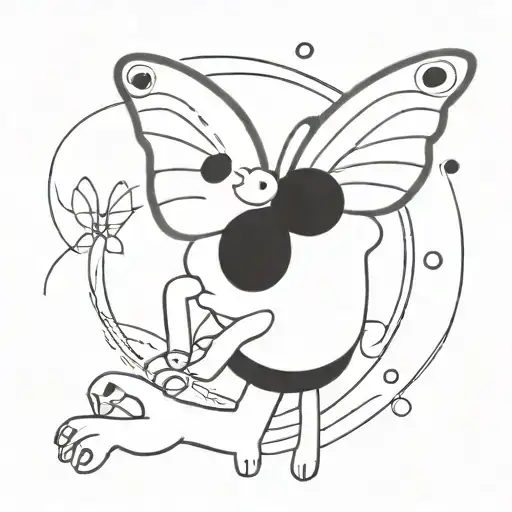 butterfly cyber sigilism style hand tattoo cute  tattoo design idea