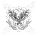 infinity loop symbol with "phoenix" written in script along it tattoo design idea