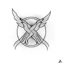 infinity loop symbol with "phoenix" written in script along it tattoo design idea