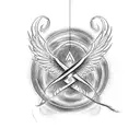 infinity loop with "phoenix" written in script along it tattoo design idea