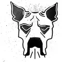 outline of an angry pit bull wearing a spiked choker tattoo design idea