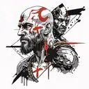 kratos and freya tattoo design idea