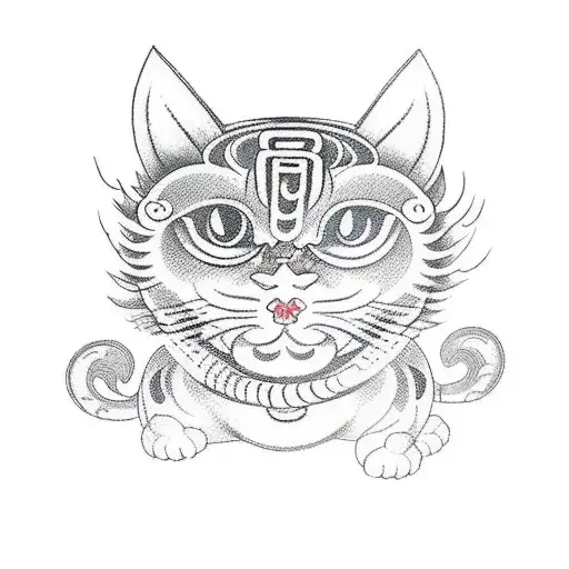 lucky cat tattoo design idea
