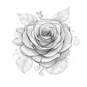 flower heart outline border tattoo design idea