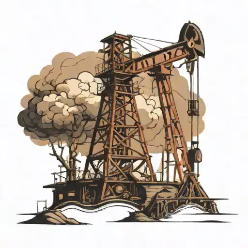 oil derrick with the name grandpa tattoo design idea
