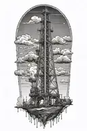 drilling rig tattoo design idea