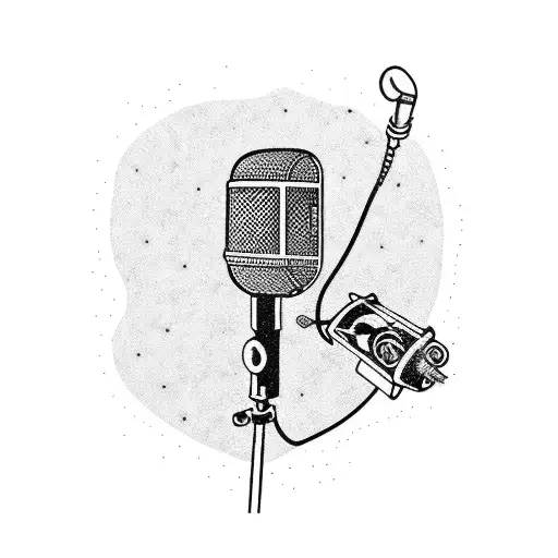 mic vintage shure 55 punk skate tattoo design idea
