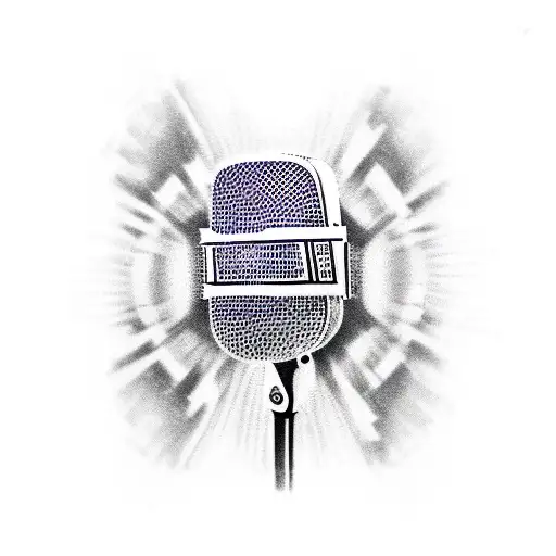 mic vintage shure 55 punk tattoo design idea