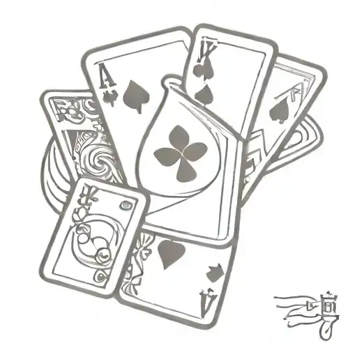 royal flush and camera tattoo design idea