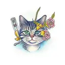 alice's cat tattoo design idea