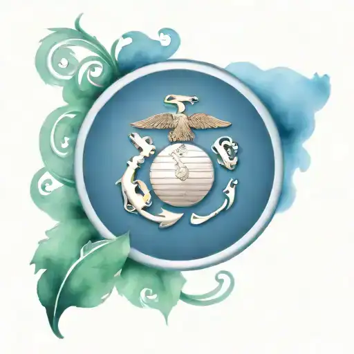 USMC logo integrated tattoo design idea