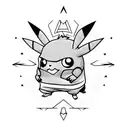 Pikachu in Oogie Boogie hoodie tattoo design idea