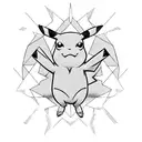 Pikachu in Oogie Boogie hoodie tattoo design idea