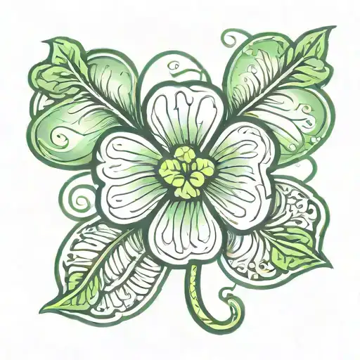 4 leaf clover tattoo inspired tattoo design idea