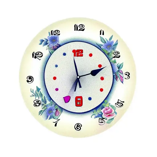 clock with kids birthday and time with the birth month flower March and august tattoo design idea