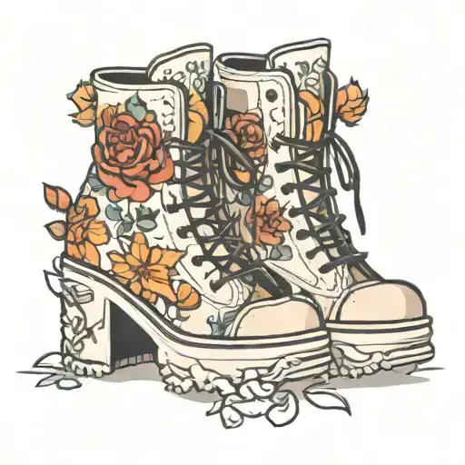 fall platform shoes tattoo design idea