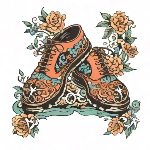 spring platform shoes tattoo design idea
