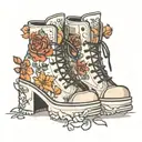 fall platform shoes tattoo design idea
