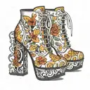fall platform shoes tattoo design idea