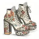 fall platform shoes tattoo design idea