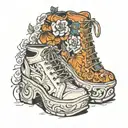 fall platform shoes tattoo design idea
