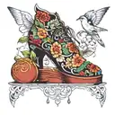 spring platform shoes tattoo design idea