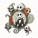 nightmare before Christmas characters tattoo design idea