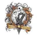 nightmare before Christmas characters tattoo design idea