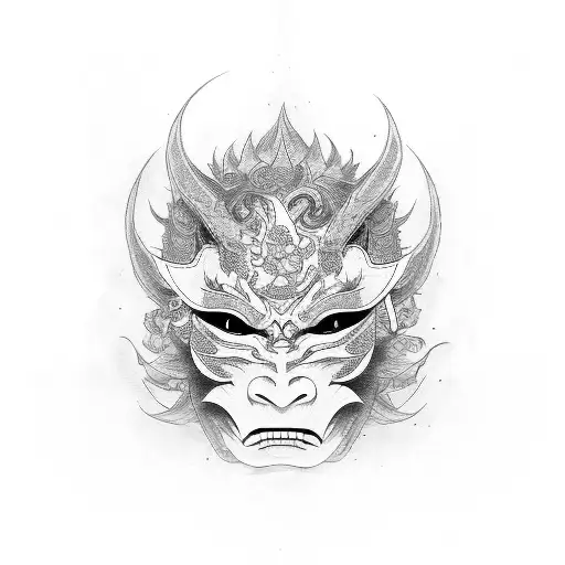 Hannya mask tattoo design idea