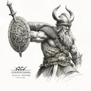 Viking warrior tattoo design idea