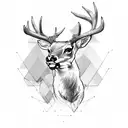 deer skull with black eyes tattoo design idea
