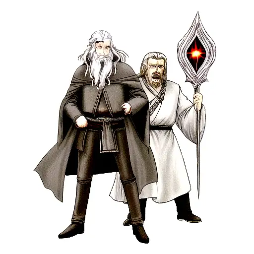 Gandalf and darth Vader playing DnD tattoo design idea