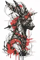 Anubis power authority tattoo design idea