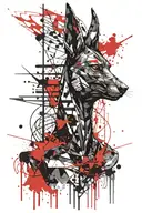 Anubis power authority tattoo design idea