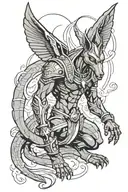 Anubis power power tattoo design idea