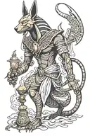 Anubis power power tattoo design idea