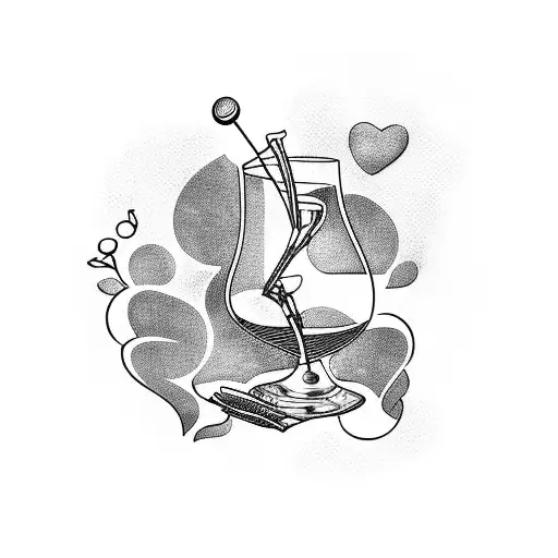 karaoke wine love tattoo design idea