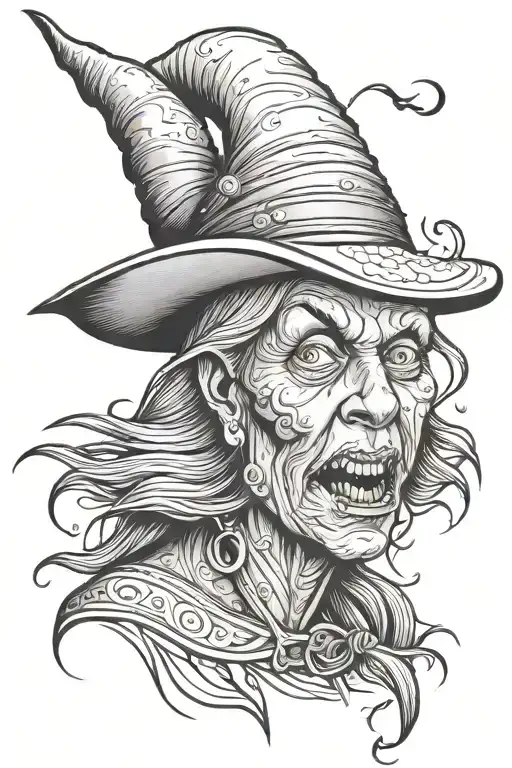 werribee woman ugly witch face tattoo design idea