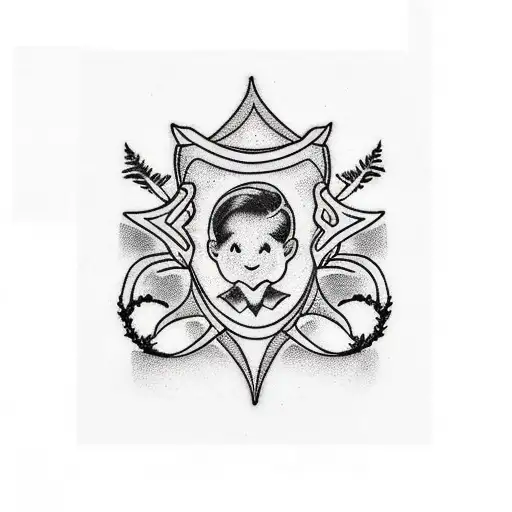 Tattoo in black ink for a man of daughters name, Eloise Mara, with an acacia tree  tattoo design idea
