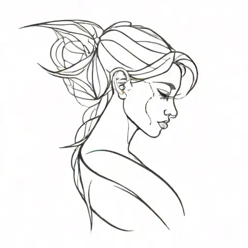 Create a minimalistic tattoo sketch symbolizing the concept of concentration. The image should be small in size and incl tattoo design idea