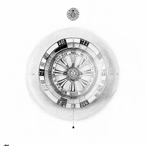 Design a tattoo featuring a roulette wheel with a Maryland state flag pattern tattoo design idea