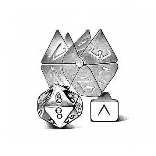 Design a tattoo featuring a pair of aces, craps dice, and a roulette wheel tattoo design idea