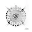 Design a tattoo featuring a roulette wheel with a Maryland state flag pattern tattoo design idea