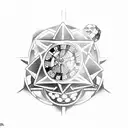 Design a tattoo featuring a pair of aces, craps dice, and a roulette wheel tattoo design idea