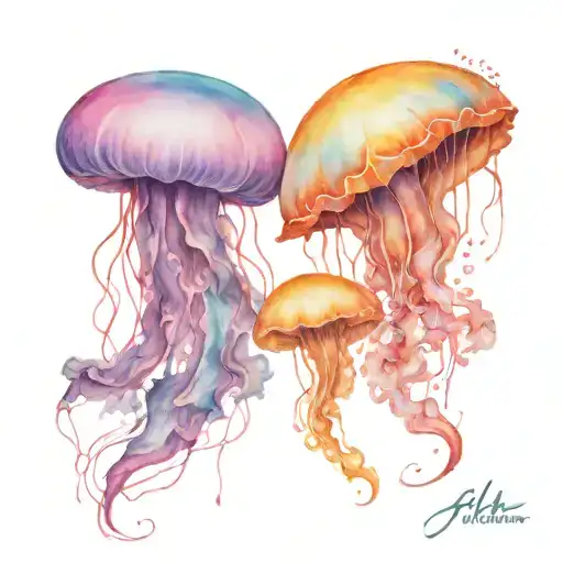 jellyfish multiple on thigh tattoo tattoo design idea