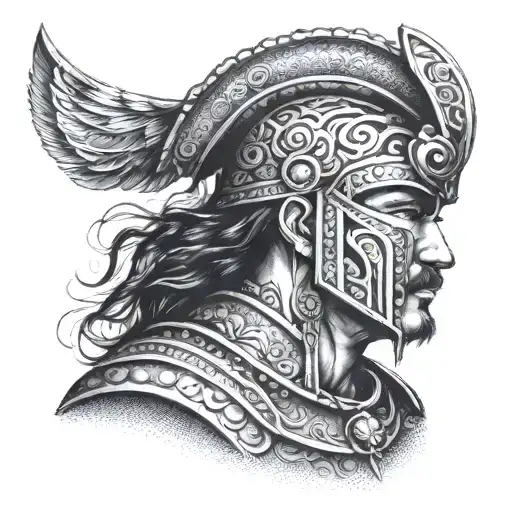 spanish warrior  tattoo design idea