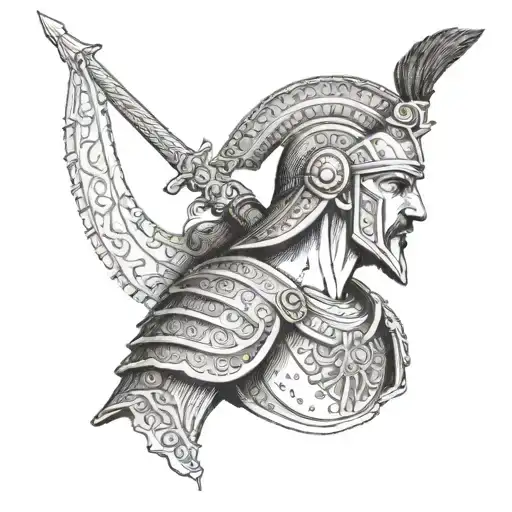 spanish warrior in war siglo XVI tattoo design idea