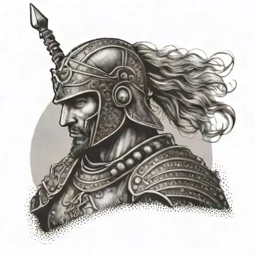 spanish warrior in war  tattoo design idea