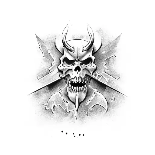 demonic US Marine tattoo design idea